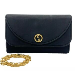 Authentic  GUCCI Black Chain Clutch Shoulder Bag/ original Gucci chain included